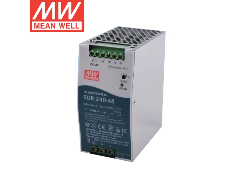SDR-240-48 240W单组导轨明纬开关电源