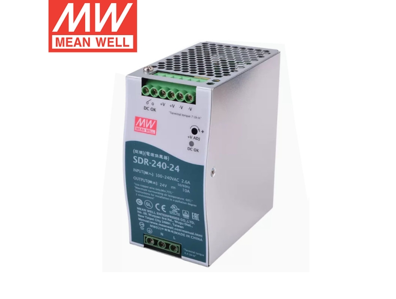 SDR-240-24 240W单组导轨明纬开关电源