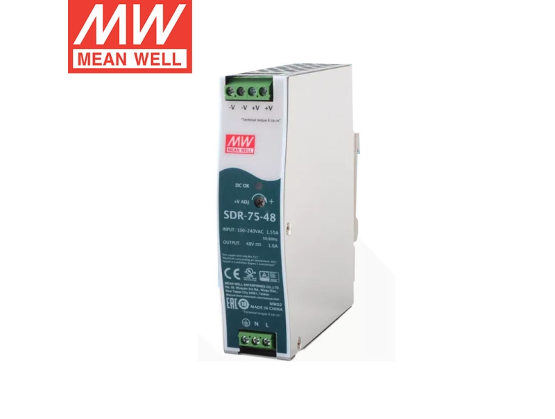 SDR-75-48 75W 单组输出导轨型明纬电源