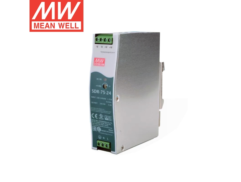 SDR-75-24 75W 单组输出导轨型明纬电源