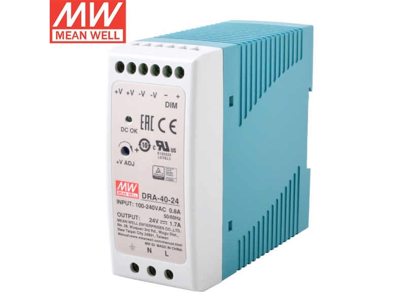 DRA-40-24 40W单组输出明纬电源供应器