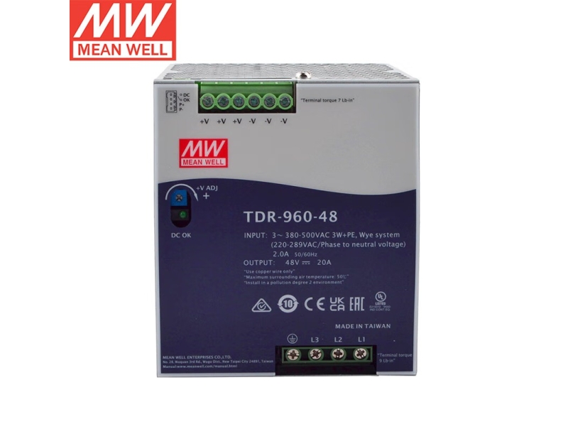 TDR-960-48 960W工业用导轨型明纬电源