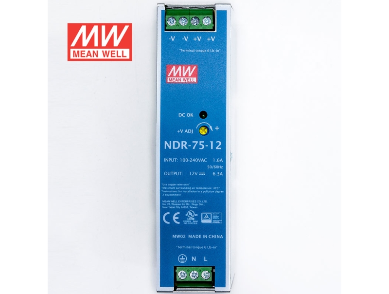 NDR-75-12 75W 导轨单组Meanwell电源