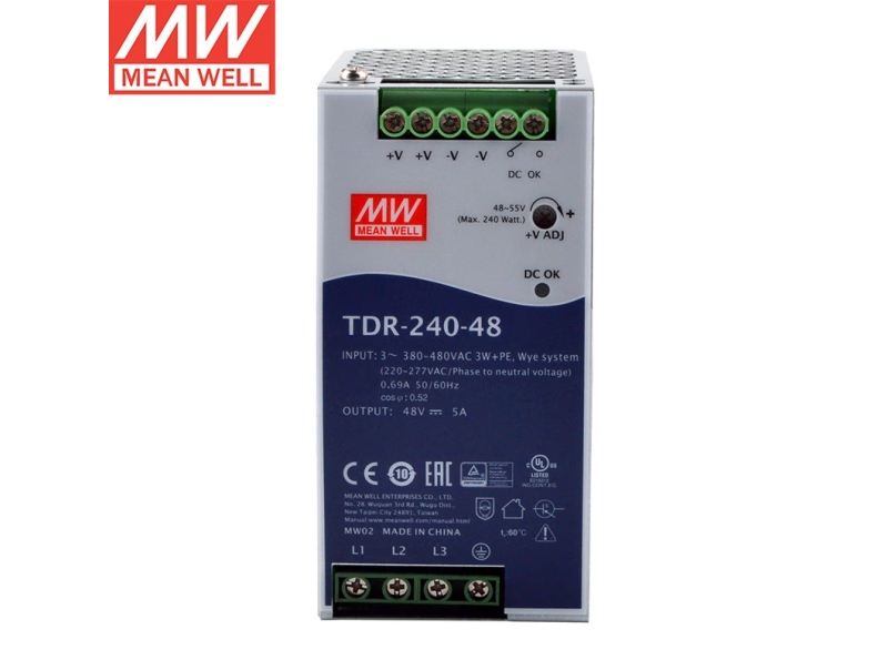明纬开关电源TDR-240-48 240W内置恒流