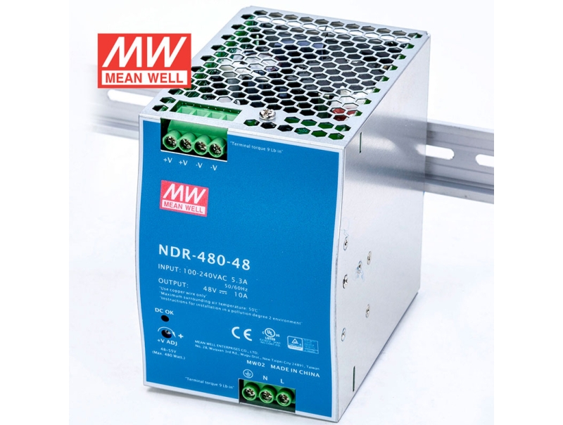 NDR-480-48 480W 导轨型Meanwell电源