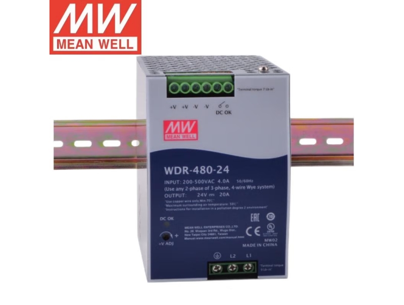 WDR-480-24 480W单相输出明纬开关电源