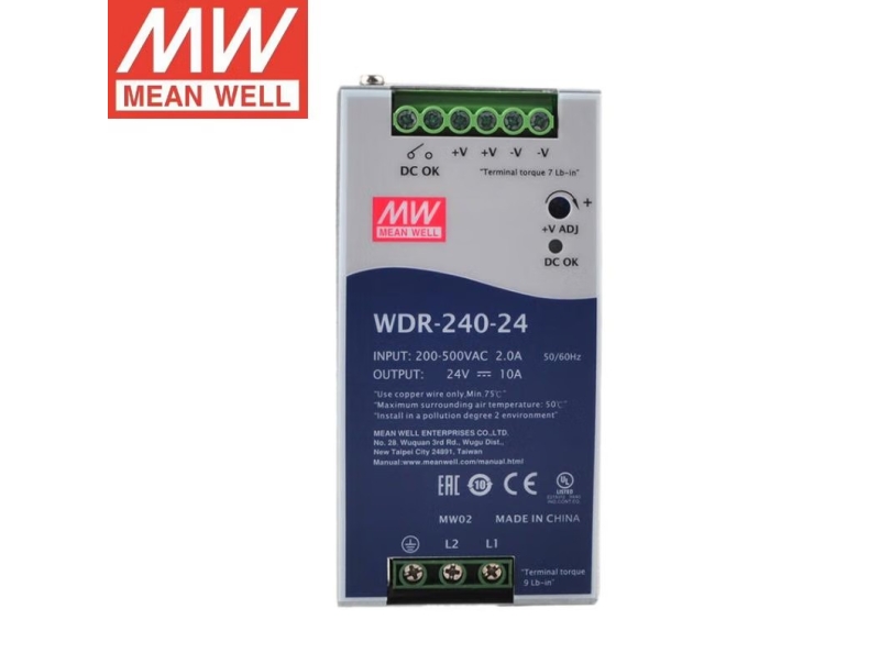 WDR-240-24 240W单相输出明纬导轨电源
