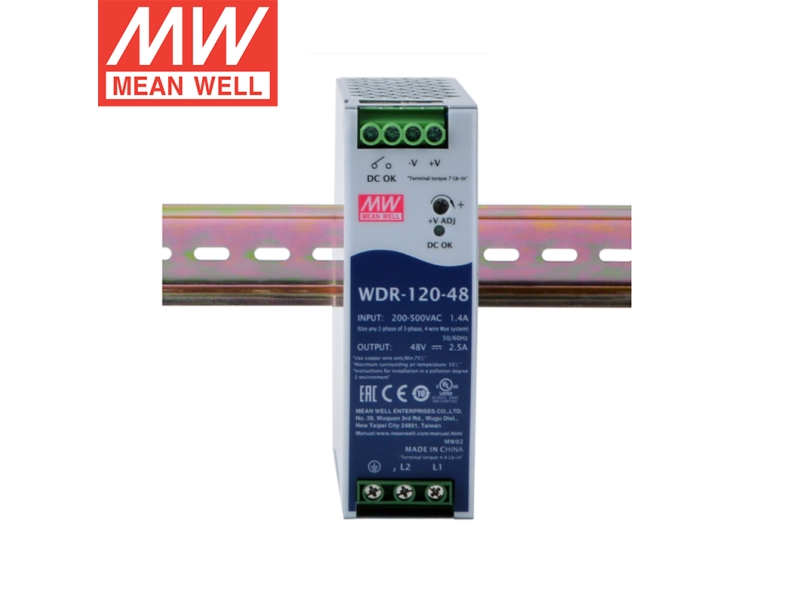 WDR-120-48 120W单相输出PFC明纬电源