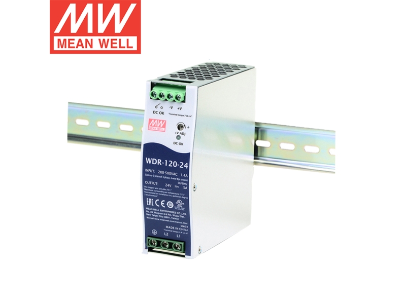 WDR-120-24 120W单相输出PFC明纬电源