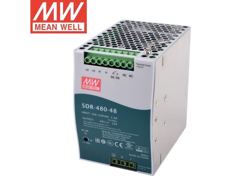明纬SDR-480-48 480W单组导轨明纬电源