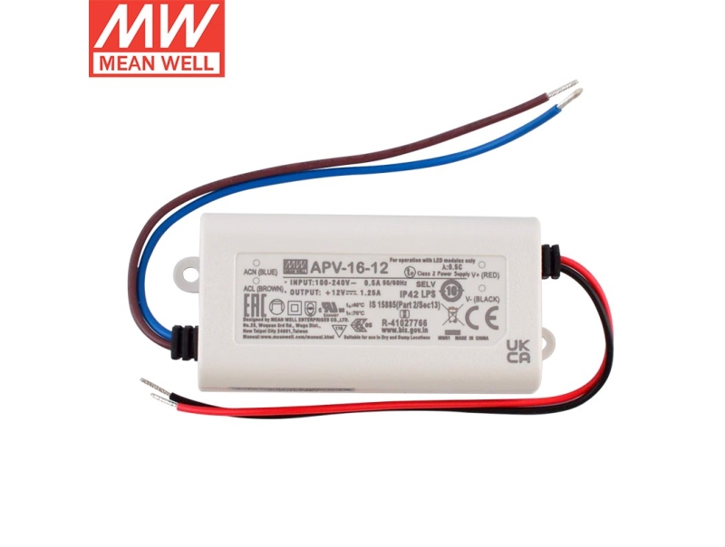 APV-16-15 16W塑防水明纬LED恒压电源